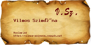 Vilmos Szimóna névjegykártya